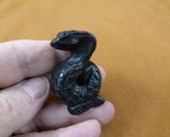 Y-SNAK-CO-566 Black onyx SNAKE COBRA FIGURINE GEMSTONE reptiles gem snakes - $18.69