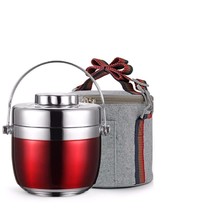 New Portable 304 Stainless Steel 12 Hours Insulated Lunch Box, Red, Cooler Bag - £15.50 GBP