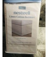ShipN24hours.New-Bed Bath&amp;Beyond Nestwell Twin Linen Cotton Bedskirt. 15... - $1,042.54 MXN