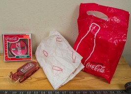 Lot De Coca Cola Sapin de Noël Décorations Vacances Avec / Shopping Sac Hk - $48.52