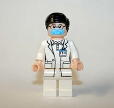 Minifigure Custom Toy Doctor white Lab Coat with mask Hospital G - $7.08