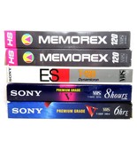 5 VHS Sony &amp; Memorex T-120, T-160 6 &amp; 8 Hour Video Tapes Blank - £16.69 GBP