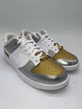 Nike Dunk Low SE White Metallic Gold Silver 2022 DH4403-700 Sizes 7-9.5 - £71.17 GBP+