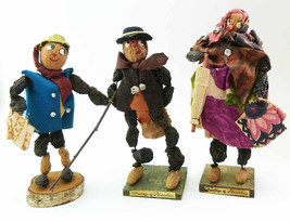 3 Old Souvenir Plums Männle Dolls 1960s Mr &amp; Mrs Prune and the Wanderer Nürnberg - £67.70 GBP