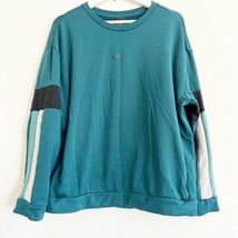 Nike Women&#39;s Therma Colorblock Training Pullover Crew Sweatshirt Teal Black L - £14.83 GBP