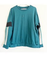 Nike Women&#39;s Therma Colorblock Training Pullover Crew Sweatshirt Teal Bl... - £14.84 GBP