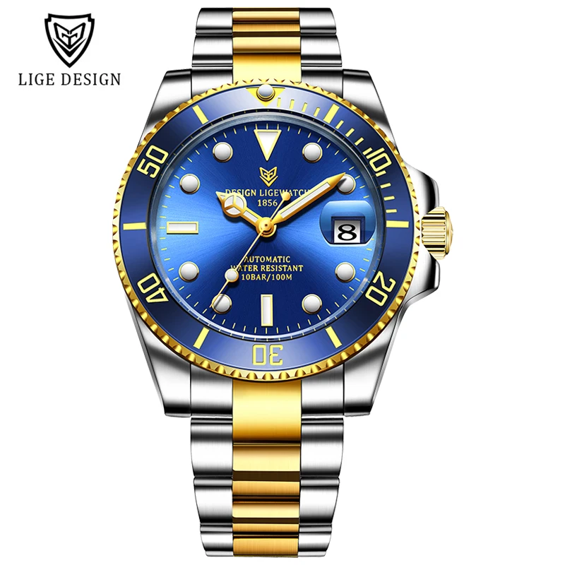 2023 LIGE New Watch Men Automatic Mechanical Tourbillon Clock Fashion  Diving Wa - £147.34 GBP