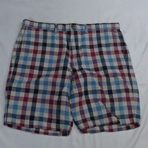 Gap 34 x 10&quot; Red Plaid Linen Blend Chino Shorts - $14.99