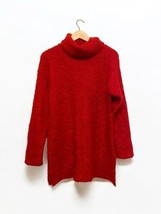 Vtg 90s Women Mohair Wool Blend Turtleneck Tunic Sweat Size Medium Red B... - £22.16 GBP