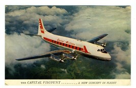 Capital Airlines Postcard The Capital Viscount In Flight A New Concept in Flying - £7.39 GBP