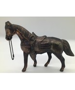 Vintage Cast Metal Horse Figurine Western Pony Statue with Saddle Rustic... - $648.70 MXN