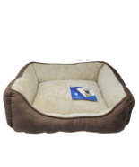 Petcrest Plush Cuddler Bed for Dogs &amp; Cats Brown 25&quot; x 21&quot;  New Machine ... - £39.19 GBP