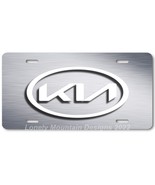 Kia New Logo Inspired Art White on Gray FLAT Aluminum Novelty License Ta... - £14.21 GBP