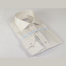 Mens 100% Italian Cotton Shirt High Quality Non Iron SORRENTO Turkey 4452 Stone image 5