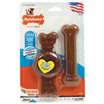 Nylabone Just for Puppies Teething Chew Ring Bone Ring Bone Twin Pack Chicken 1e - £16.57 GBP