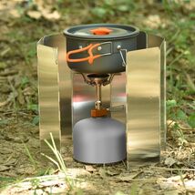SEADESKY 8 Plates Camping Stove Windscreen Folding Outdoor 10&quot;L x 3.9&quot;W ... - $14.85