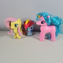 My Little Pony Lot Unicorn and Rainbow Dash Pink Aqua Mane Multicolor Fluttershy - £10.91 GBP
