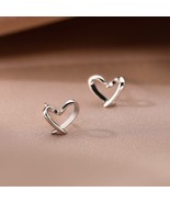 Hollow Heart Stud Earrings, Mini Heart Shaped Earrings, Minimalist Earrings - $16.60 CAD
