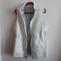 Chico&#39;s Womens Reversible Vest White/Blue/White Size 2 (12/14) - £26.64 GBP