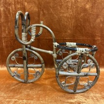 Vtg Bamboo Tricycle Trike Plant Stand Holder Wicker Rattan Boho Decor 16x7x13 - £19.55 GBP
