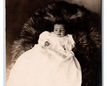 RPPC Adorable Baby Fur Blanket Studio View UNP Postcard R13 - $3.91