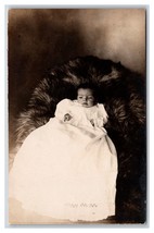 RPPC Adorable Baby Fur Blanket Studio View UNP Postcard R13 - £3.16 GBP