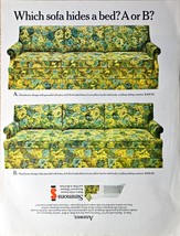 Home Furniture Couch Sofa Simmons Green Flower Pattern-1965 Vintage Prin... - $167.85 MXN
