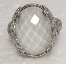 NEW&quot; Judith Ripka SZ 6: Sterling Faceted White Agate Doublet Diamonique CZ Ring - £128.67 GBP