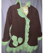 Corky’s Kids Corky’s &amp; Company Brown Green Floral Zip-Up Fleece Coat 10 ... - $667.71 MXN