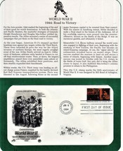 U S Stamps First Day Cover World War II 1944 Road To Victory - $9.00