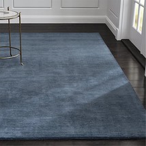 Area Rugs 9&#39; x 12&#39; Baxter Blue Hand Tufted Crate &amp; Barrel Soft Woolen Ca... - £615.54 GBP