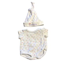 Bitty Baby American Girl White Bodysuit &amp; Knotted Hat Set With Pastel Print - $268.41 MXN