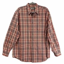 LL Bean Shirt Mens Large Red Plaid Button Front Heavy Cotton Outdoor Lum... - £13.10 GBP