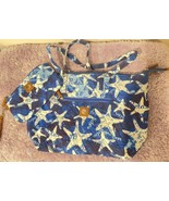 Stone Mountain Quilted Bags Blue &amp; White Starfish Tote &amp; Wallet  Water R... - £27.25 GBP