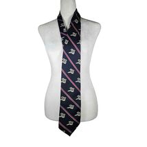 Mens Vintage JC Penny Tie Designer Collection Navy Red Birds - $8.14