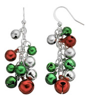 NEW Kohl&#39;s Christmas Holiday Jingle Bell Cluster Drop Earrings - £6.98 GBP