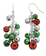 NEW Kohl&#39;s Christmas Holiday Jingle Bell Cluster Drop Earrings - £6.97 GBP