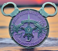 Walt Disneyworld Mickey Ears Mauve Disney Challenge Coin U.S. Secret Service - £13.33 GBP