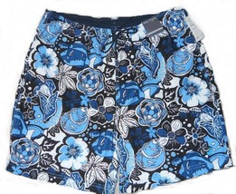 Nautica Men&#39;s Swim E-Board Short, Blue Floral 41A, Large - £18.24 GBP