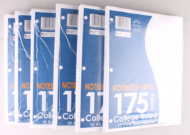 6 Pack of Norcom Notebook paper, college ruled, 175 sheets - Back To School - $7.98