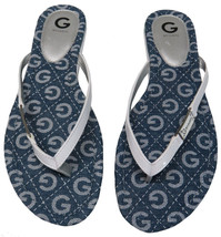 G by Guess Women&#39;s Jumper-C Flip Flops Sandals Blue and White - $26.00