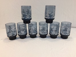 (8) Vintage Blue Stackable Drinking Glasses - Set of 8 - About 5&quot; - Mary... - £23.97 GBP