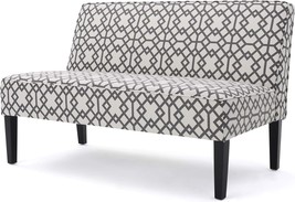 Gray Geometric/Matte Black Dejon Modern Fabric Loveseat From Christopher... - $244.98