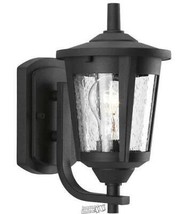 PL-East Haven Collection 1-Light Textured Black Clear Seeded Glass Lantern Light - $56.99