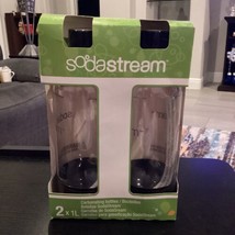 NEW Sodastream Bottles 2X1 Liter Black Top, Plastic Carbonating Twin Pack  - £12.63 GBP