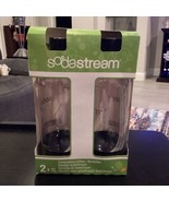 NEW Sodastream Bottles 2X1 Liter Black Top, Plastic Carbonating Twin Pack  - £12.55 GBP