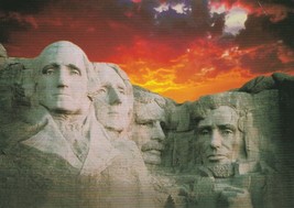 Postcard Mount Rushmore Colorful Clouds South Dakota Unused Continental Size - £4.72 GBP