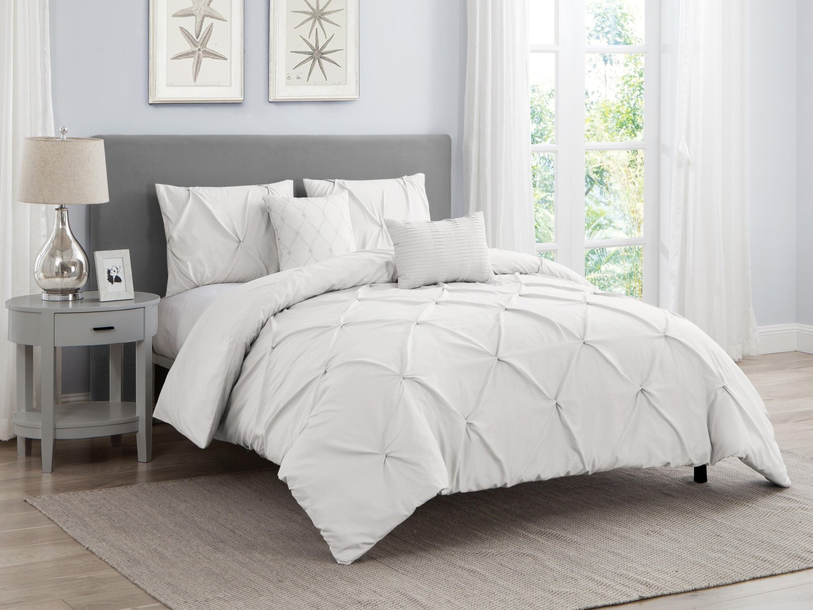 Hampton Pleated Comforter Set in Off White - $104.99 - $114.99