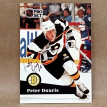 1991-92 Pro Set #347 Peter Douris SIGNED Autograph Boston Bruins NHL Card - £2.35 GBP