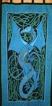 Celtic Dragon Tab Top Curtain-Drape-Door Panel-Blue - £33.82 GBP